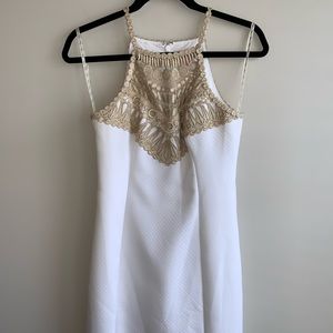 Lilly Pulitzer white and gold dress
